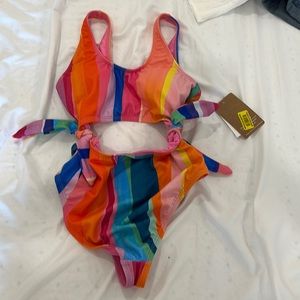 Dillards colorful one piece cut out swimsuit